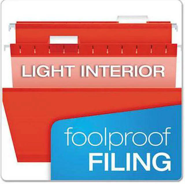 Alt view image 9 of 10 - Pendaflex Reinforced Hanging Folders 1/5 Tab Legal Red 25/Box 415315RED
