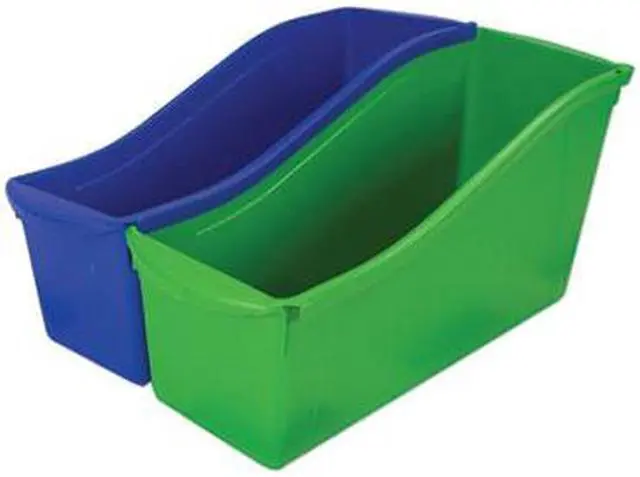 Alt view image 10 of 17 - Storex Interlocking Book Bins 4 3/4 x 12 5/8 x 7 5 Color Set Plastic 70105U06C