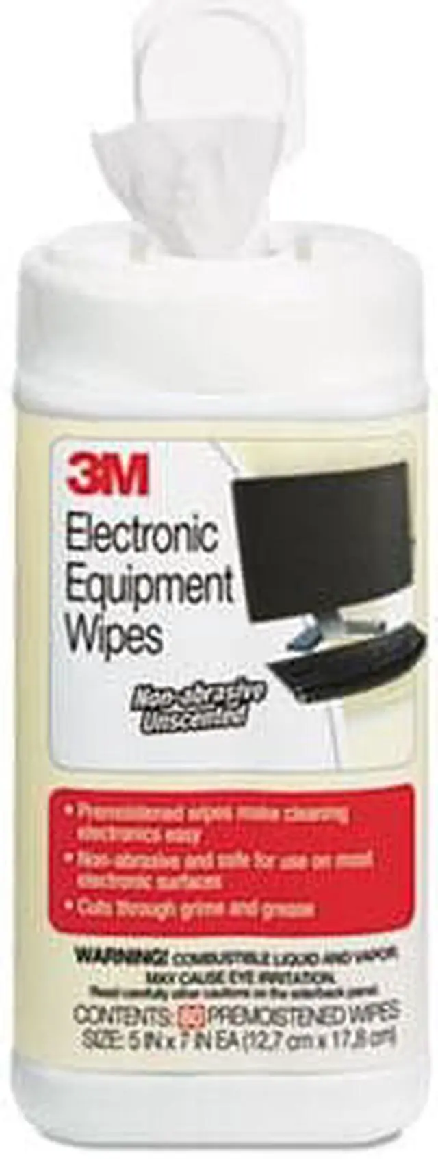 Alt view image 6 of 13 - 3M Electronic Equipment Cleaning Wipes 5 1/2 x 6 3/4 White 80/Canister CL610