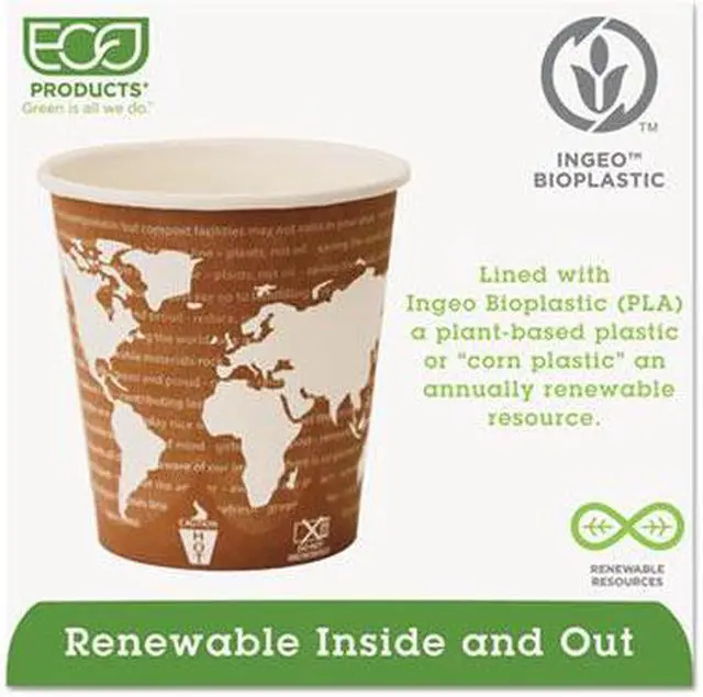 Alt view image 7 of 10 - World Art Renewable Compostable Hot Cups 10 oz. 50/PK 20 PK/CT