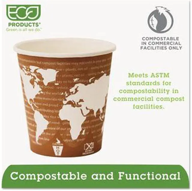 Alt view image 8 of 10 - World Art Renewable Compostable Hot Cups 10 oz. 50/PK 20 PK/CT