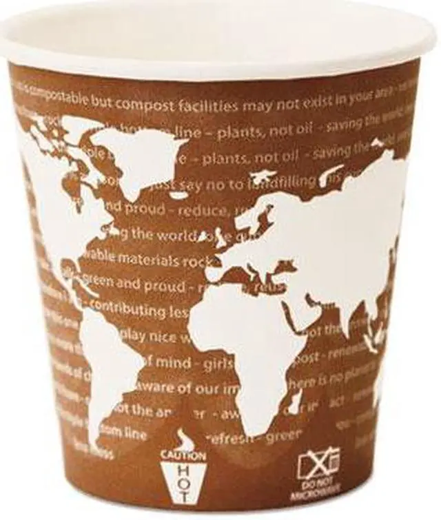 Alt view image 9 of 10 - World Art Renewable Compostable Hot Cups 10 oz. 50/PK 20 PK/CT