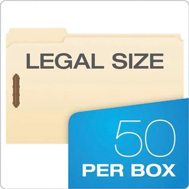 Alt view image 13 of 20 - Pendaflex Fastener Folders 2 Fasteners 1/3 Cut Tabs Legal Manila 50/Box FM313