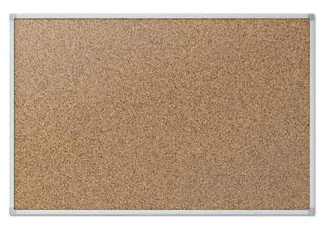 Alt view image 11 of 11 - Mead Cork Bulletin Board 48 x 36 Silver Aluminum Frame 85362