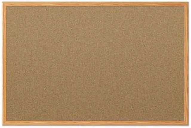 Alt view image 8 of 9 - Mead Bulletin Board, 36 in. H, 48 in. W, Oak  Includes Mounting Hardware 85367