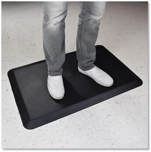 Alt view image 14 of 19 - Deflecto Anti-Fatigue Mat Crush-Resistant 24"Wx36"Lx3/4"H Black AF2436PU