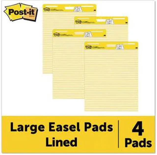 Alt view image 15 of 20 - 3M 561VAD4PK Self-Stick Easel Pads, Ruled, 25 x 30, Yellow, 4 30-Sheet Pads/Carton