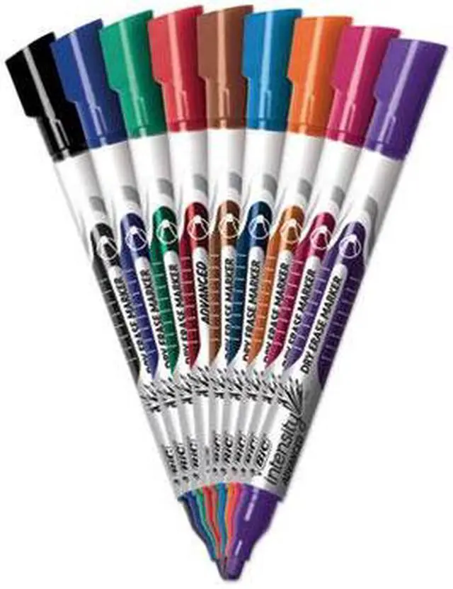 Alt view image 11 of 19 - BIC GELIPP121-AST Low Odor And Bold Writing Pen Style Dry Erase Marker, Bullet Tip, Assorted, 12