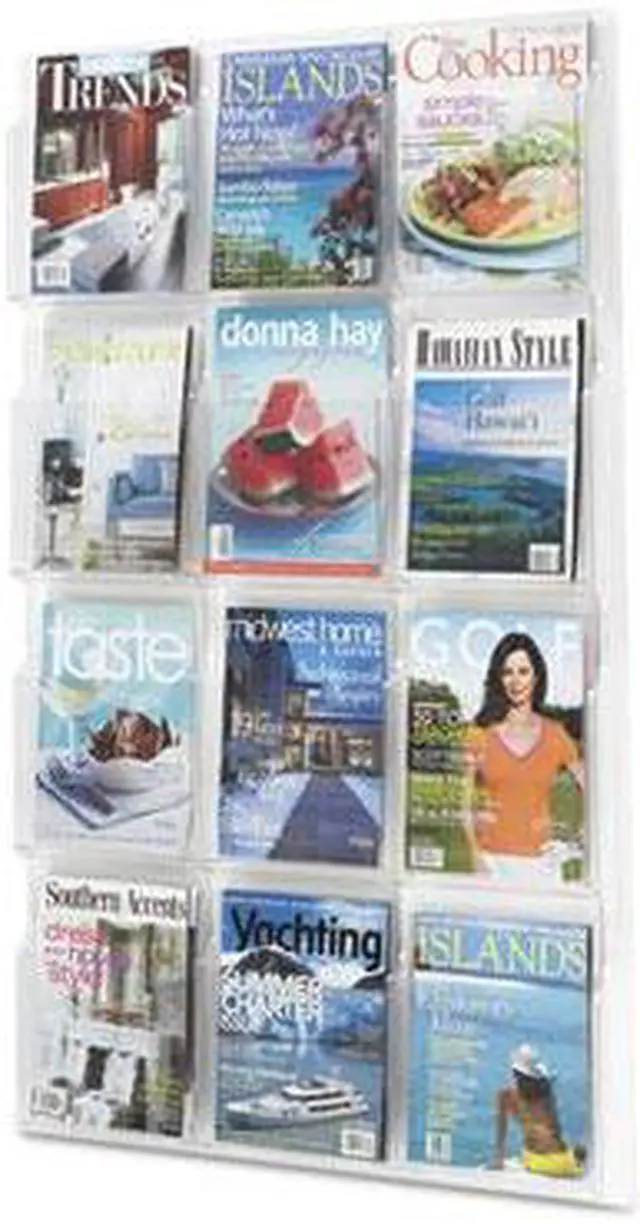 Alt view image 19 of 20 - Safco Reveal Clear Literature Displays 12 Compartments 30w x 2d x 49h Clear