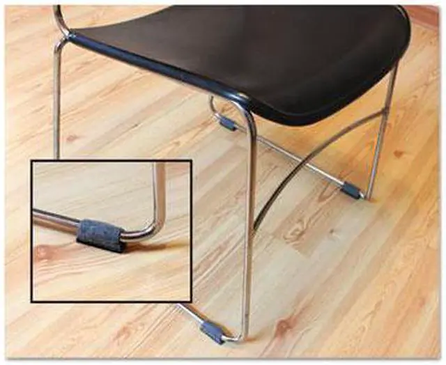 Alt view image 9 of 12 - Master Manufacturing Wrap Around Felt Floor Savers 7 1/4 x 1 x 8 Gray/Black 16