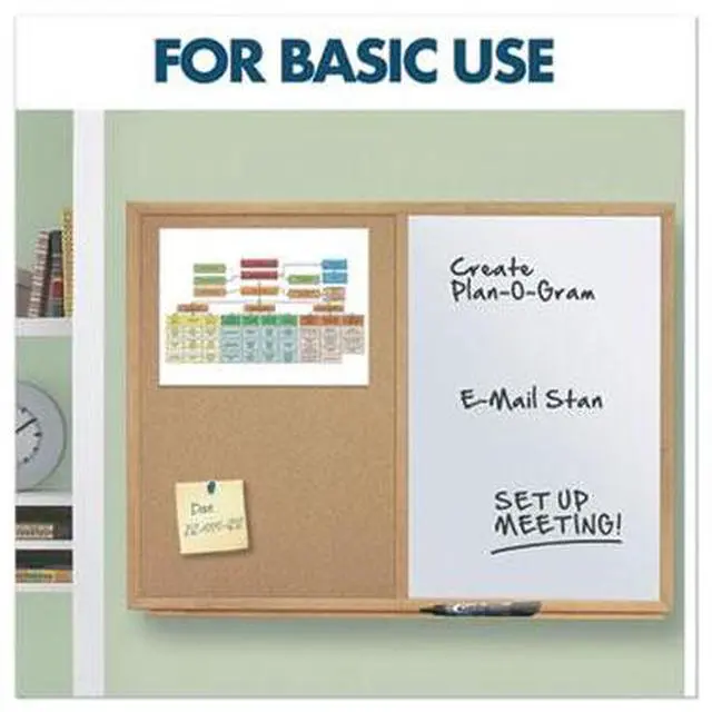 Alt view image 4 of 9 - Quartet S554 4' x 3' Standard Combination Whiteboard/Cork Bulletin Board