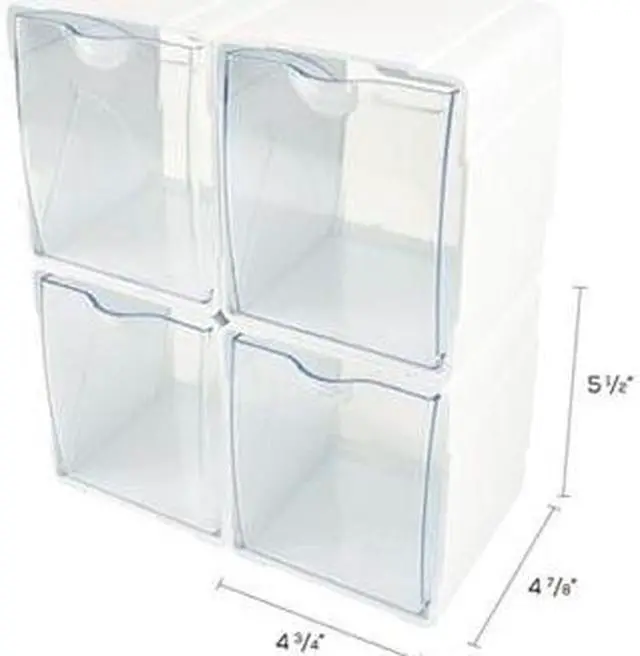 Alt view image 13 of 19 - deflecto Next Gen Interlocking Tilt Bin 4 3/4 x 5 1/4 x 5 5/8 White/Clear 421103