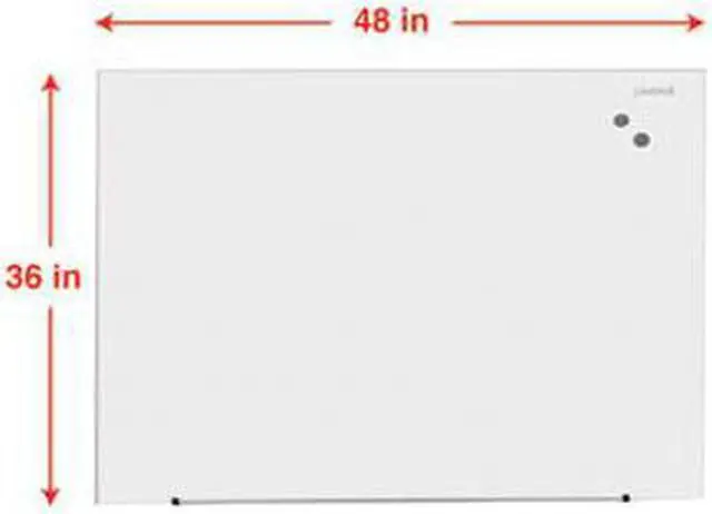 Alt view image 5 of 10 - Universal Frameless Magnetic Glass Marker Board, 48" X 36", White UNV43203