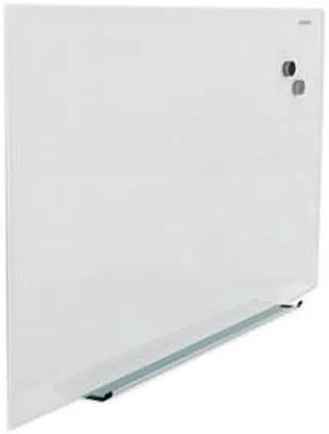 Alt view image 6 of 10 - Universal Frameless Magnetic Glass Marker Board, 48" X 36", White UNV43203