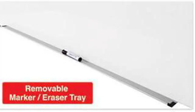 Alt view image 9 of 10 - Universal Frameless Magnetic Glass Marker Board, 48" X 36", White UNV43203