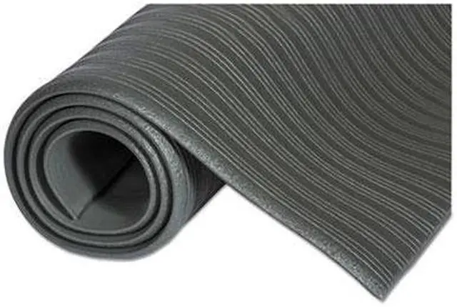 Alt view image 12 of 16 - Crown Mats Ribbed Vinyl Anti-Fatigue Mat 24 x 36 Black FL2436BK
