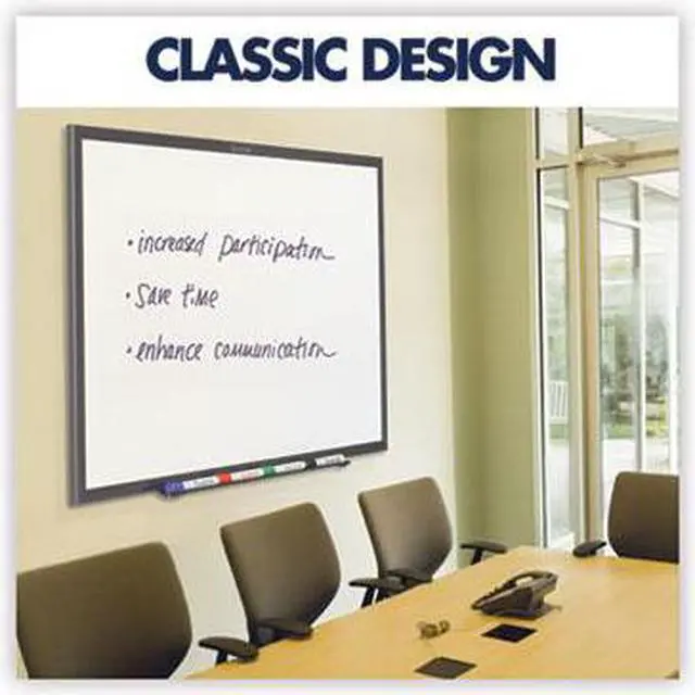 Alt view image 9 of 12 - Classic Magnetic Whiteboard, 96 X 48, Black Aluminum Frame