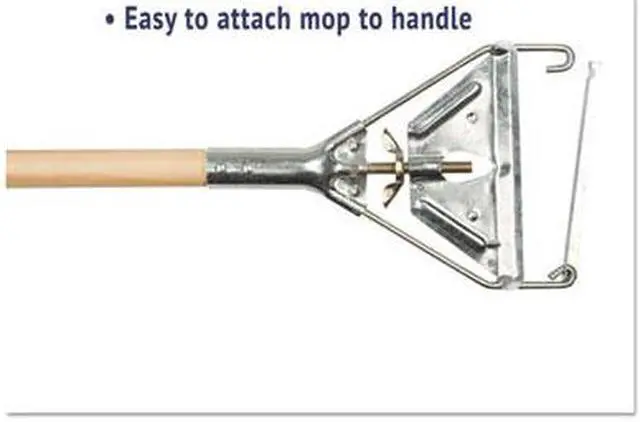 Alt view image 10 of 12 - Boardwalk Quick Change Metal Head Mop Handle for No. 20 & Up Heads 54in Wood