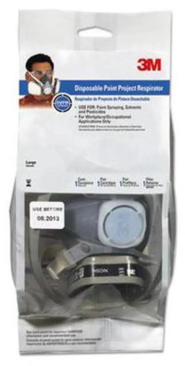 Alt view image 19 of 20 - 3M 66070 Half Facepiece Disposable Respirator 53P71, Organic Vapor/P95, Large