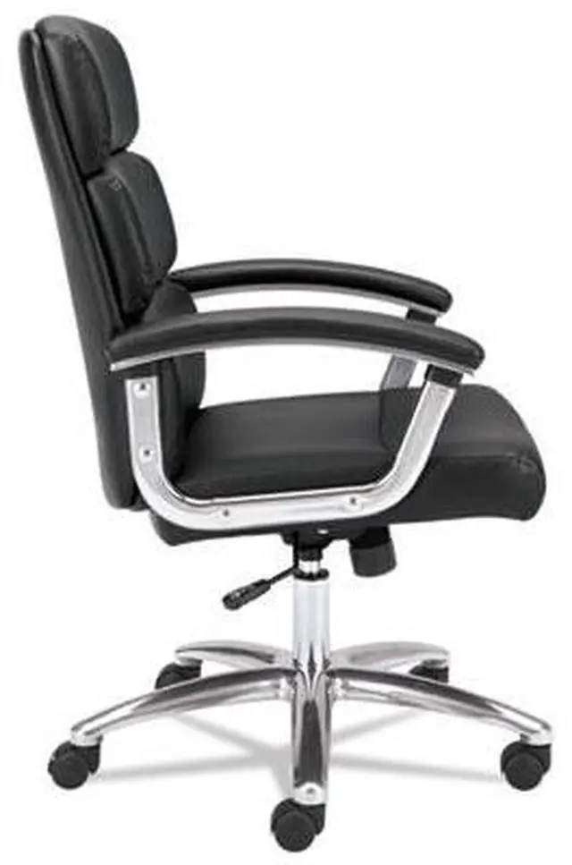 Alt view image 12 of 19 - Basyx VL103 Series Executive Mid-Back Chair Black Leather VL103SB11