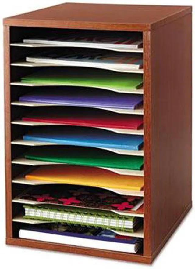 Alt view image 13 of 20 - Wood Desktop Literature Sorter, 11 Sections 10 5/8 X 11 7/8 X 16, Cherry
