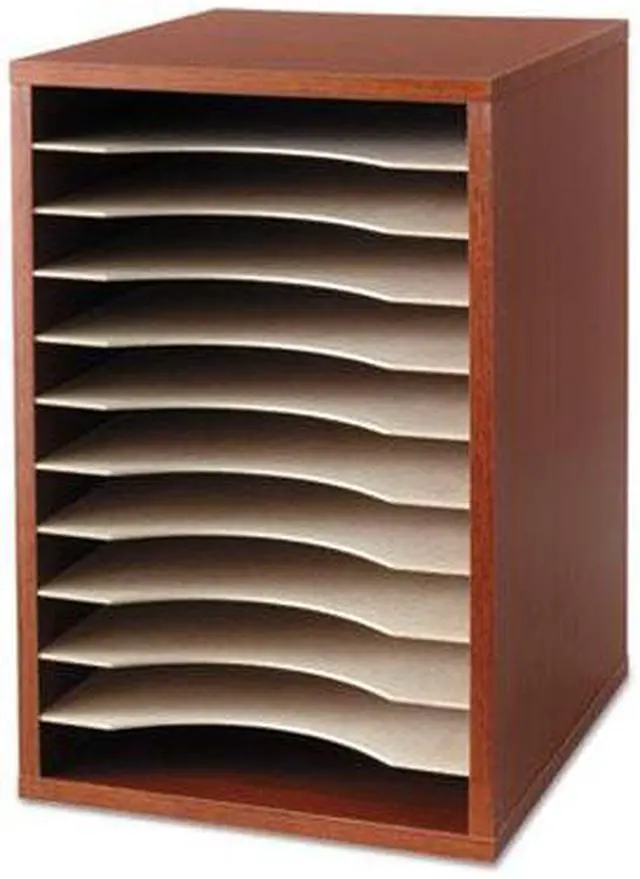 Alt view image 14 of 20 - Wood Desktop Literature Sorter, 11 Sections 10 5/8 X 11 7/8 X 16, Cherry