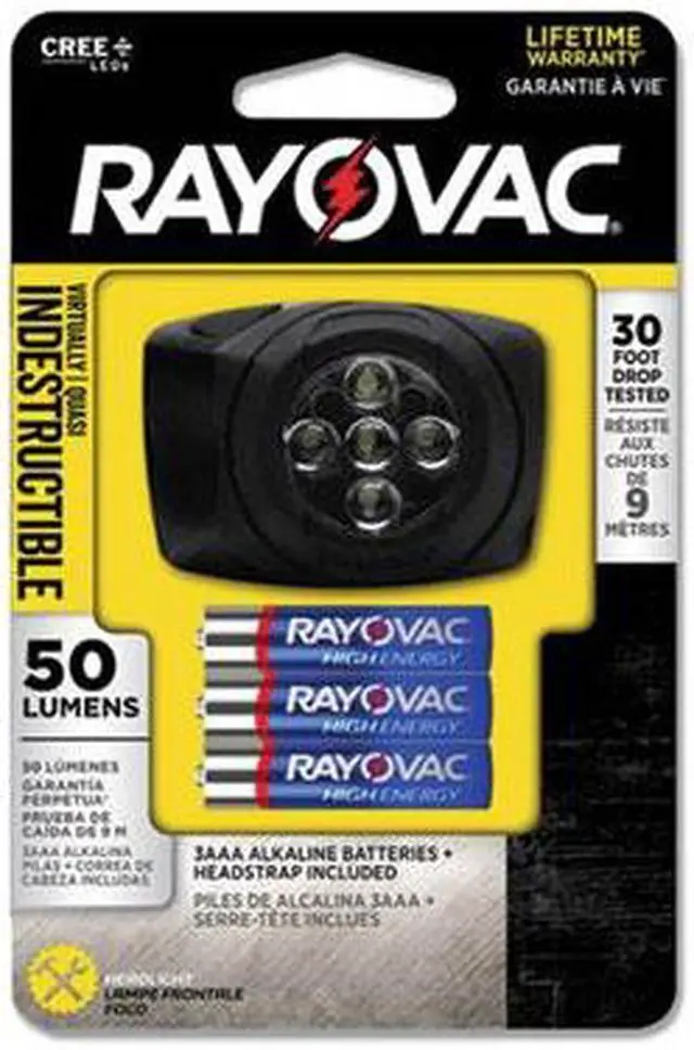 Alt view image 11 of 11 - RAYOVAC DIYHL3AAA-BTA Led Headlamp,w/ Cloth Straps