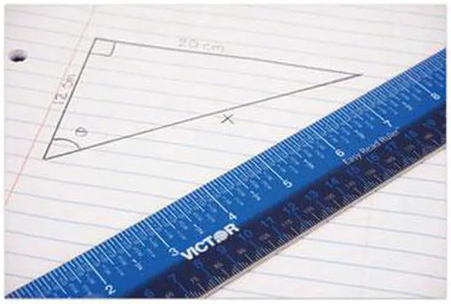 Alt view image 10 of 18 - Victor Easy Read Stainless Steel Ruler Standard/Metric 12" Blue EZ12SBL