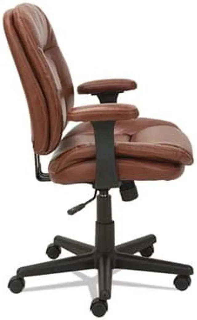 Alt view image 14 of 18 - OIF - OIFST4859 - Swivel/Tilt Leather Task Chair, Fixed T-Bar Arms, Chestnut Brown