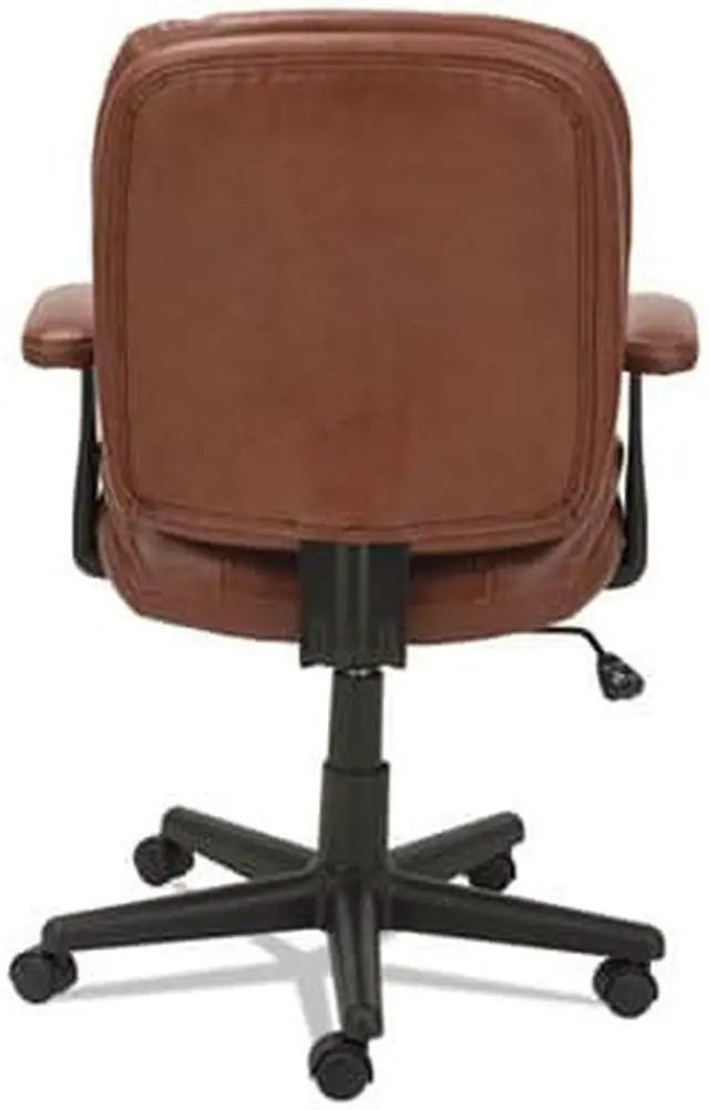 Alt view image 17 of 18 - OIF - OIFST4859 - Swivel/Tilt Leather Task Chair, Fixed T-Bar Arms, Chestnut Brown
