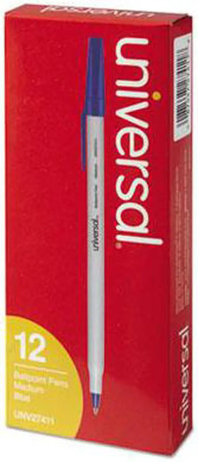 Alt view image 8 of 13 - UNIVERSAL Economy Ballpoint Stick Oil-Based Pen Blue Ink Medium Dozen 27411