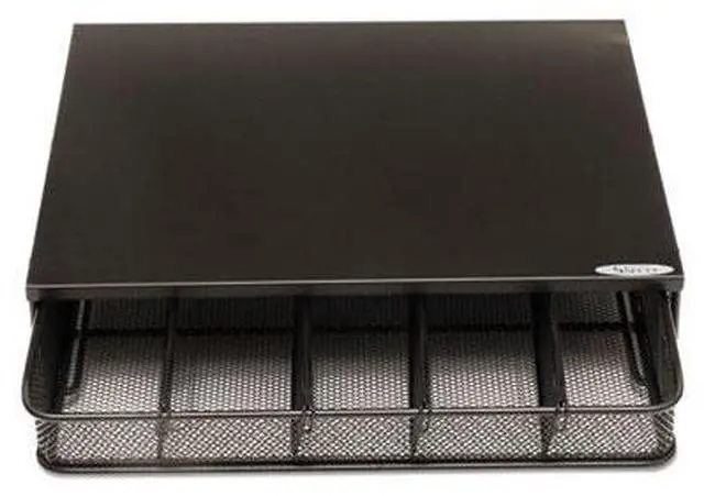 Alt view image 16 of 20 - Safco 1 Drawer Hospitality Organizer 5 Compartments 12 1/2 x 11 1/4 x 3 1/4 Bk 3274BL