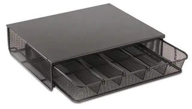 Alt view image 17 of 20 - Safco 1 Drawer Hospitality Organizer 5 Compartments 12 1/2 x 11 1/4 x 3 1/4 Bk 3274BL
