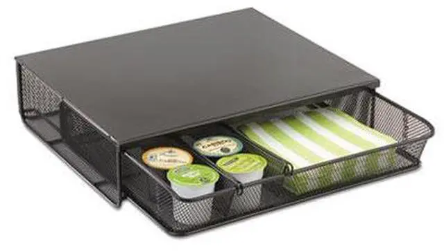 Alt view image 19 of 20 - Safco 1 Drawer Hospitality Organizer 5 Compartments 12 1/2 x 11 1/4 x 3 1/4 Bk 3274BL