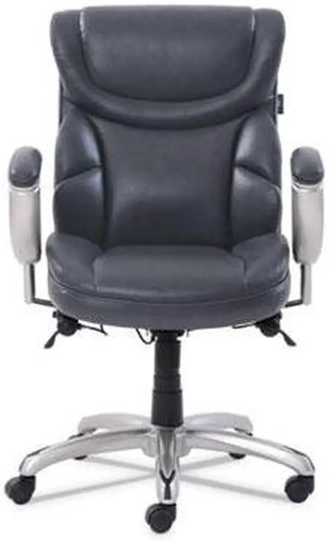 Alt view image 7 of 11 - Emerson Task Chair, 21 1/4w x 19 3/4d x 21 3/4h Seat, Gray Leather