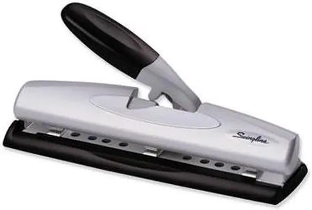 Alt view image 4 of 7 - Swingline Paper Punch, 3-Hole, 12 Sheet Black/Silver  Metal  A7074026E