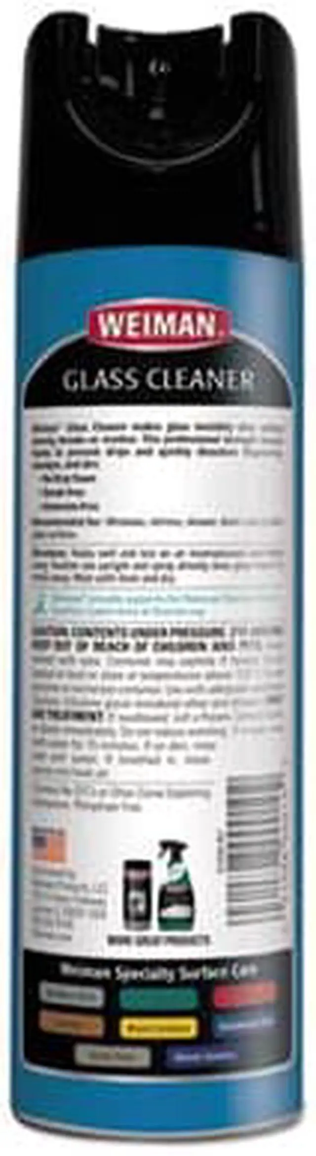 Alt view image 7 of 9 - Weiman Glass Cleaner, 19 oz. Aerosol Can, Unscented Liquid, Ready to Use, 1 EA