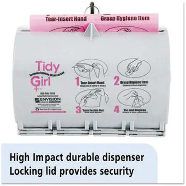Alt view image 14 of 20 - Tidy Girl Plastic Feminine Hygiene Disposal Bag Dispenser, Gray TGUDPV2