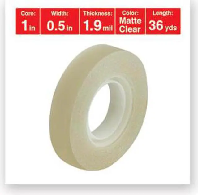 Alt view image 6 of 10 - Invisible Tape, 1/2" x 1296", 1" Core, Clear