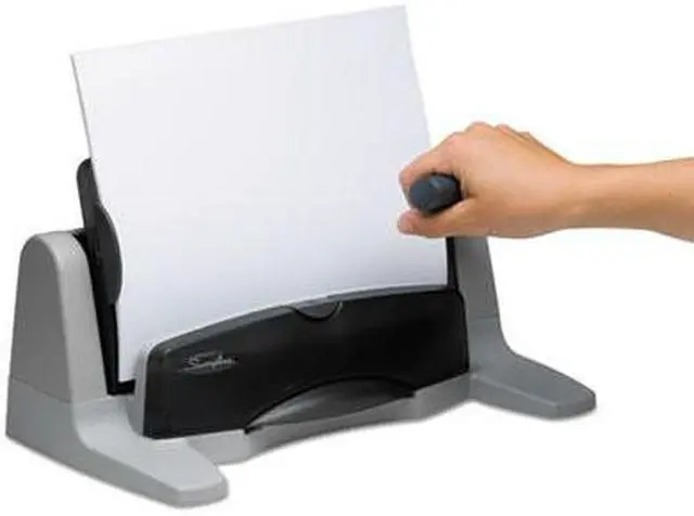 Alt view image 5 of 7 - Swingline Three-Hole Paper Punch, Metal, 40 Sheet Black  Metal  A7074357B