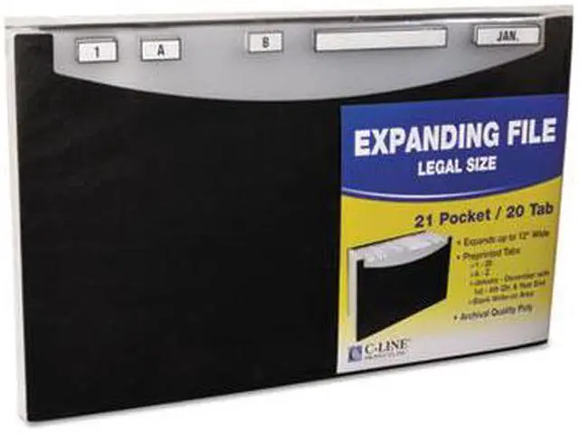 Alt view image 18 of 20 - C-Line 21-Pocket Stand-Up Design Expanding File 12" Exp Legal 15 x 9 1/4 Black