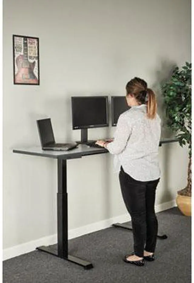 Alt view image 20 of 20 - 2-Stage Electric Adjustable Table Base, 27 1/4" to 47 1/4" High, Black