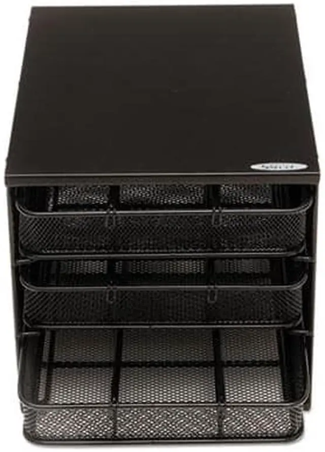 Alt view image 9 of 20 - 3 Drawer Hospitality Organizer 7 Compartments 11 1/2w x 8 1/4d x 8 1/4h Bk