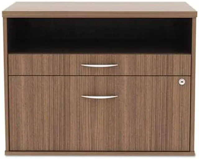 Alt view image 5 of 16 - Alera - LS583020WA - Alera Open Office Series Low File Cabinet Credenza, 29 1/2x19 1/8x22 7/8, Walnut