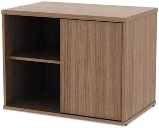 Alt view image 18 of 20 - Alera Open Office Low Storage Cabinet Credenza 29 1/2 x 19 1/8x 22 7/8 Walnut LS593020WA