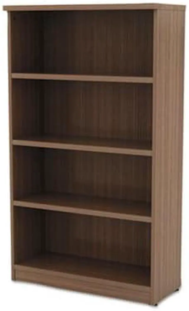 Alt view image 12 of 20 - Alera - VA635632WA - Alera Valencia Series Bookcase, Four-Shelf, 31 3/4w x 14d x 55h, Modern Walnut