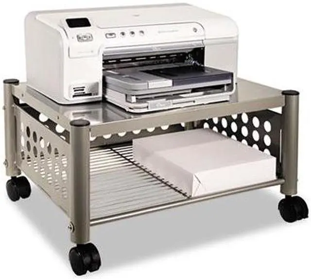 Alt view image 8 of 11 - Underdesk Machine Stand, One-Shelf, 21 1/2w X 17 7/8d X 11 1/2h, Matte Gray