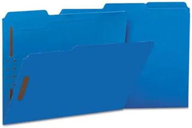 Alt view image 4 of 11 - Manila Folders, 2 Fasteners, 1/3 Tab, Letter, Blue, 50/BX