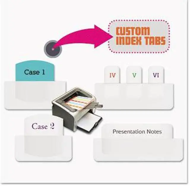 Alt view image 14 of 16 - Redi-Tag Laser Printable Index Tabs 7/16 Inch White 180/Pack 33001
