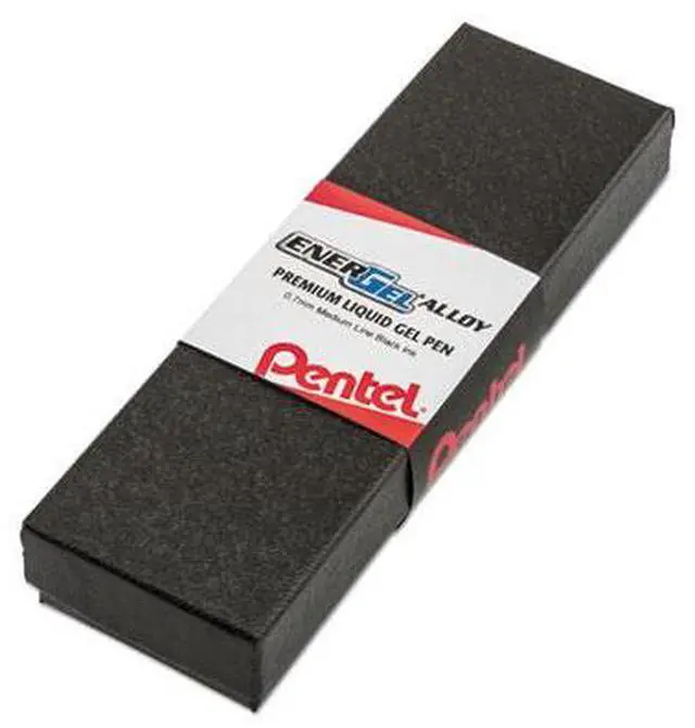 Alt view image 15 of 18 - Pentel BL407XABX EnerGel Alloy Retractable Liquid Gel Pen, Gold Barrel, Black Ink, in Gift Box with Info Band